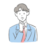 困った表情の男性の画像