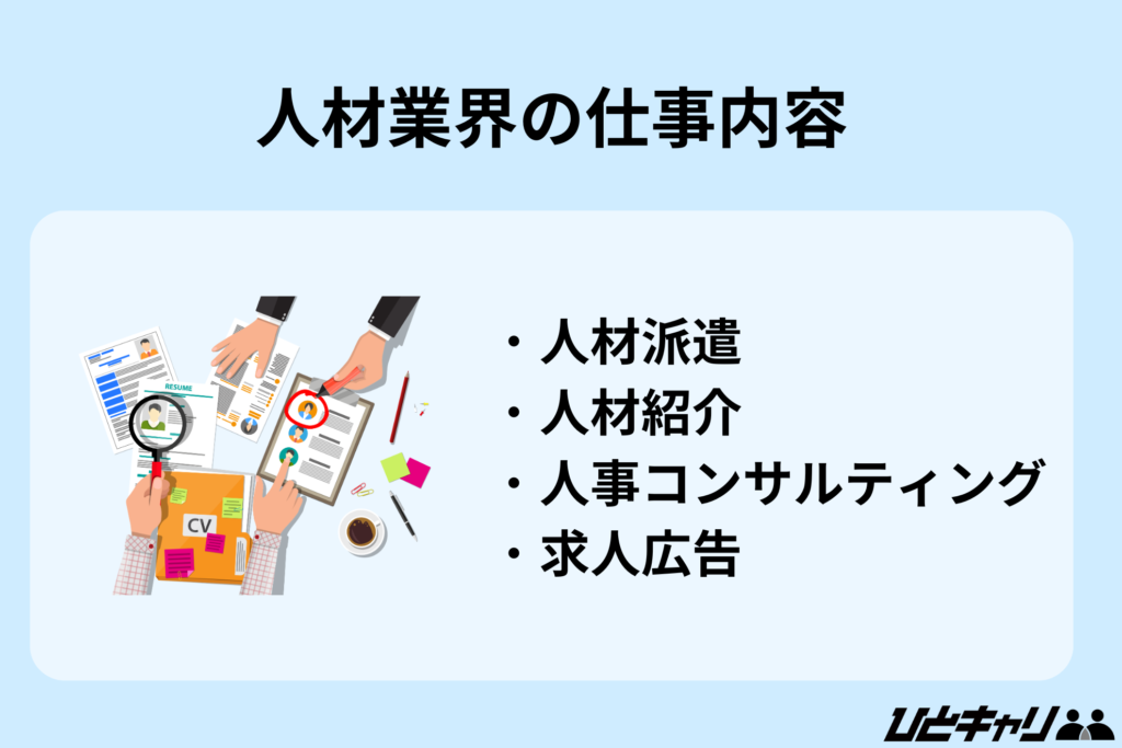人材業界 やめとけ【人材業界の仕事内容】
