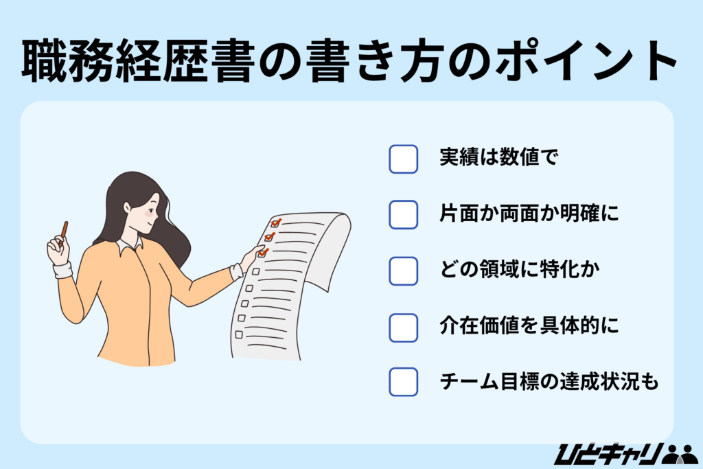 キャリアアドバイザー 職務経歴書【職務経歴書の書き方のポイント】
